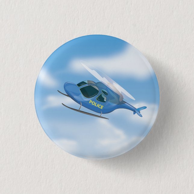 Polizei-Hubschrauber Button (Vorderseite)