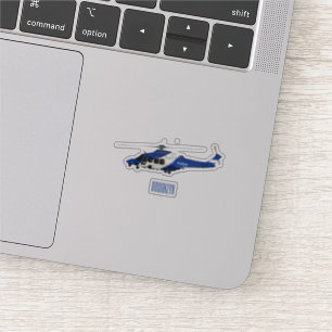 Polizei-Hubschrauber Cartoon-Illustration Aufkleber