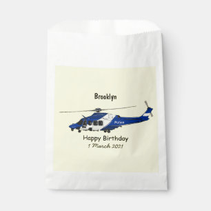 Polizei-Hubschrauber Cartoon-Illustration Geschenktütchen