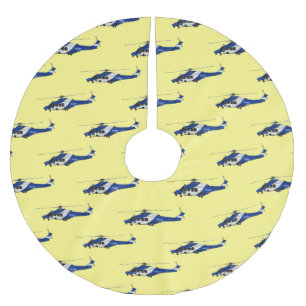 Polizei-Hubschrauber Cartoon-Illustration  Polyester Weihnachtsbaumdecke