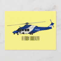 Polizei-Hubschrauber Cartoon-Illustration