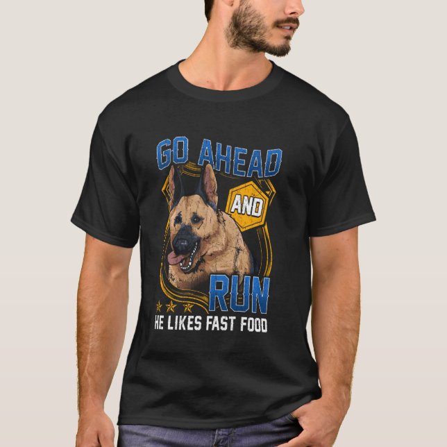 Polizei Hunde Einheit Deutscher Schäferhund Scharf T-Shirt (Vorderseite)