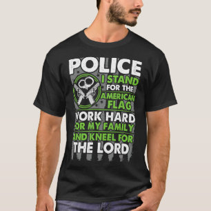 Polizei ich stehe für die amerikanische Flag-Proud T-Shirt