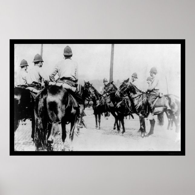 Polizei in Pittsburgh wartet Kohlestoß 1909 Poster (Vorne)