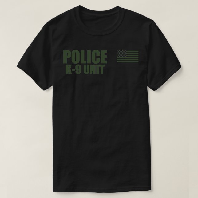Polizei K9 Einheit OD Green Flag T-Shirt (Design vorne)