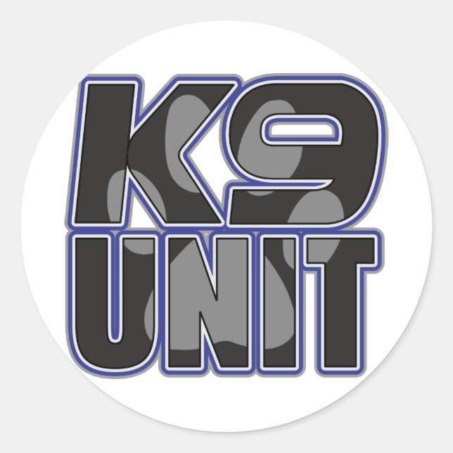Polizei-K9-Einheit Paw-Druck Runder Aufkleber (Vorderseite)