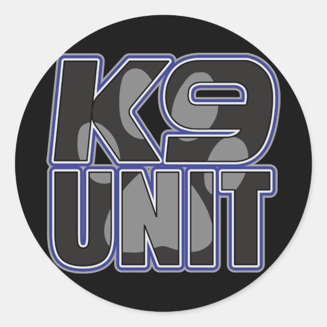 Polizei-K9-Einheit Paw-Druck Runder Aufkleber (Vorderseite)