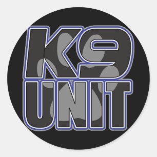 Polizei-K9-Einheit Paw-Druck Runder Aufkleber