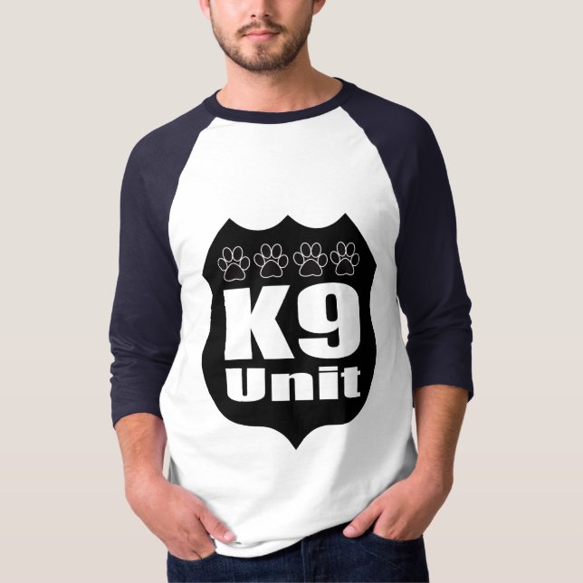 Polizei K9 Einheit Schwarzes Abzeichen Hundepfeife T-Shirt (Vorderseite)
