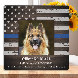 Polizei K9 Memorial Fallen Officer Polizei Dog Fotoplatte