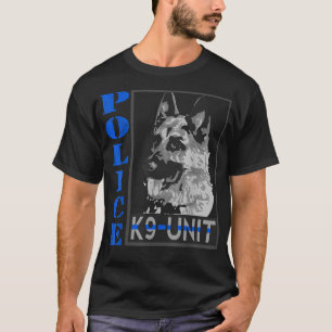 Polizei K-9 Referat Thin Blue Line Offizier Dog De T-Shirt