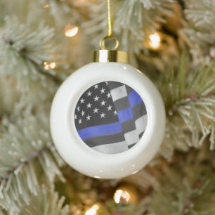 Polizei Keramik Kugel-Ornament