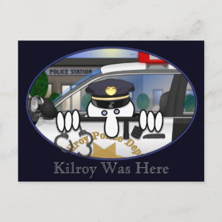 Polizei Kilroy Postcard 2 Postkarte