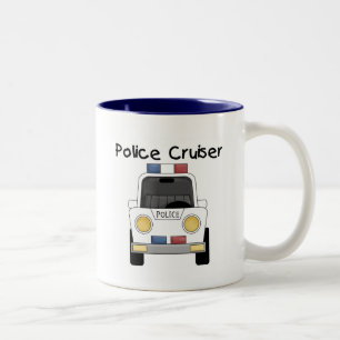 Polizei-Kreuzer-T-Shirts und Geschenke Zweifarbige Tasse