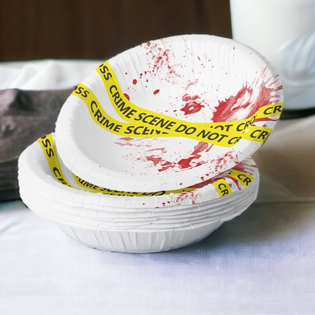 Polizei-Kriminalitätsband Pappteller (Police Crime Scene Tape Paper Bowls from Ricaso. Ideal for murder mystery party / birthdays)