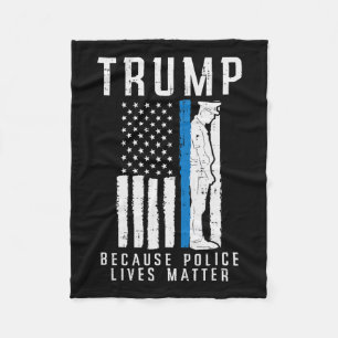 Polizei lebt Problem Pro Trump Thin Blue Line US F Fleecedecke