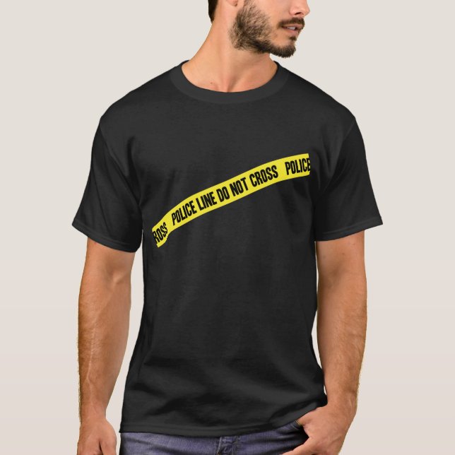 Polizei-Linie KREUZEN NICHT T-Shirt (Vorderseite)