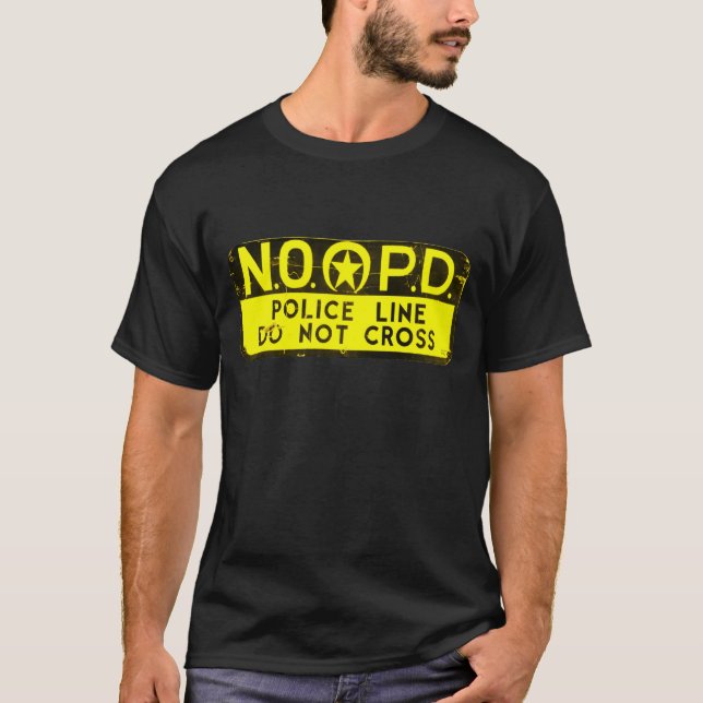 Polizei-Linie Zeichen New Orleans NOPD - Schwarzes T-Shirt (Vorderseite)