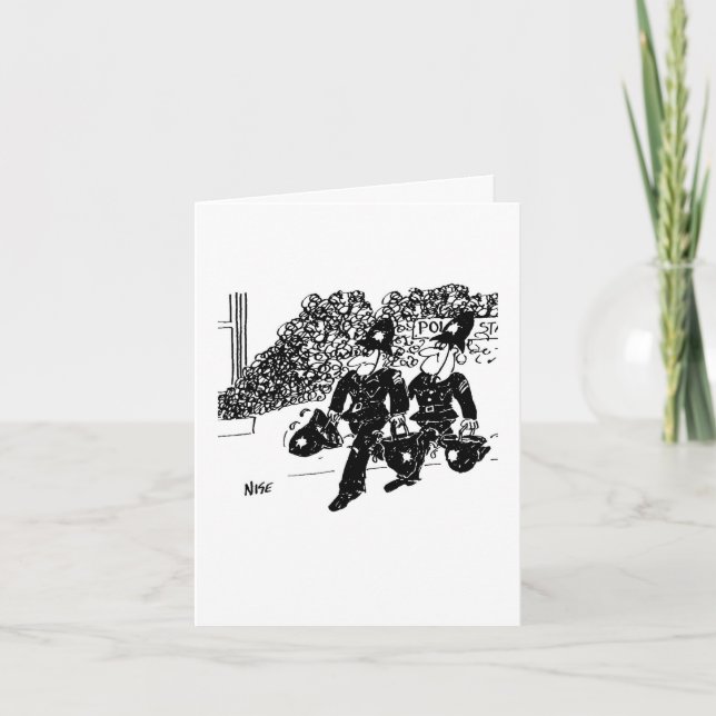 Polizei macht Feuer mit Wasser in Helmen Karte (Vorderseite)