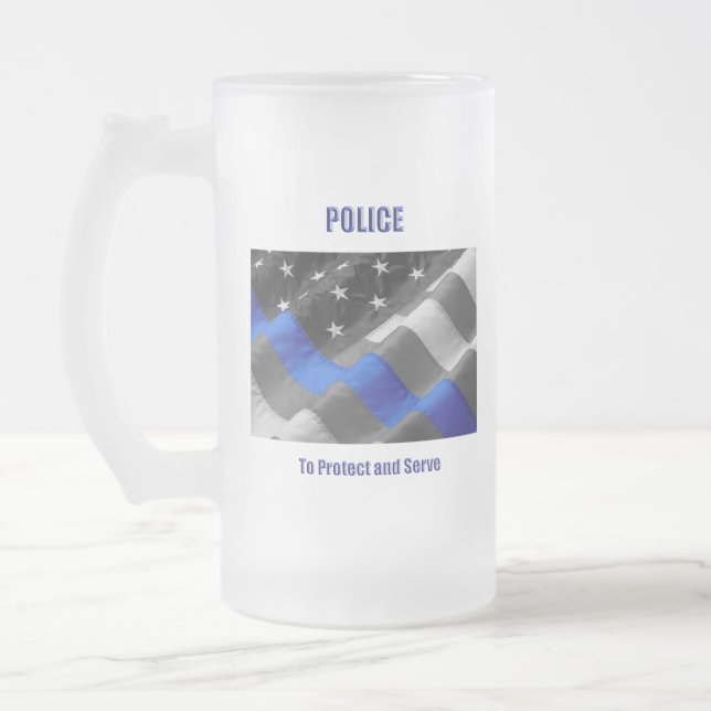 Polizei Mattglas Bierglas (Links)