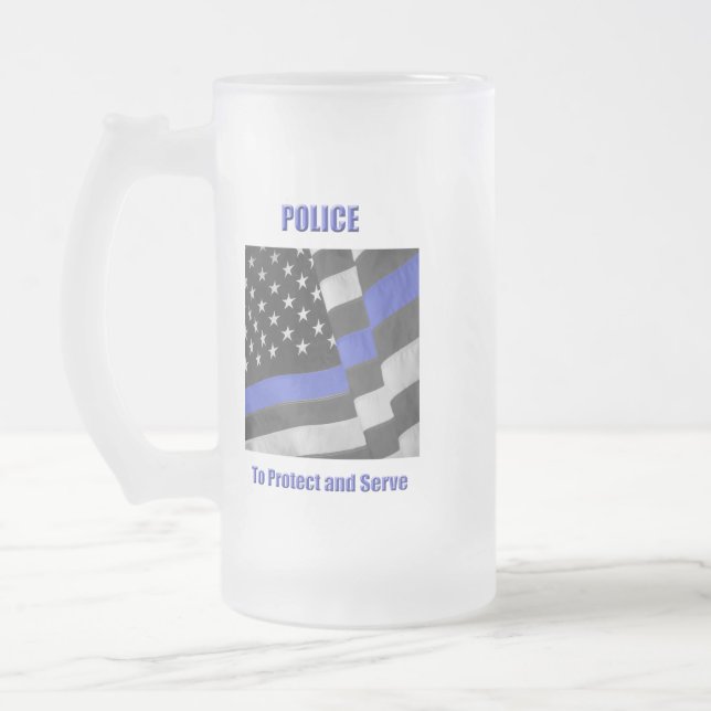 Polizei Mattglas Bierglas (Links)