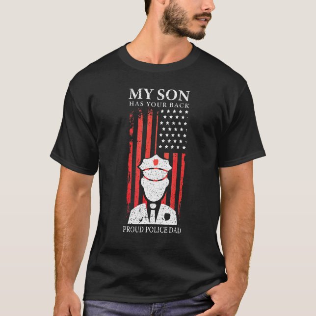 Polizei mein Sohn hat deinen stolzen Vater Amerika T-Shirt (Vorderseite)