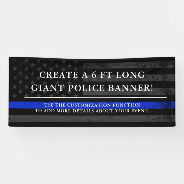 Polizei meinte die dunkle Flagge Amerikas Hintergr Banner (Horizontal)