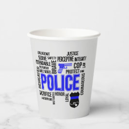 Polizei mit deskriptiven Worten Party Cups Pappbecher