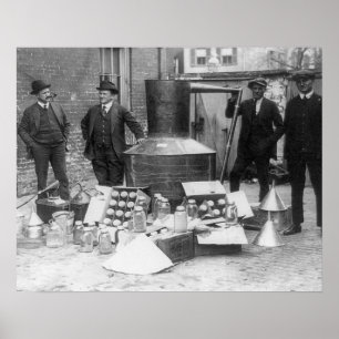 Polizei mit Konfiszierung noch, 1922. Vintages Fot Poster