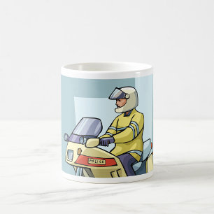 Polizei-Motorrad-Offizier Strafverfolgung Kaffeetasse