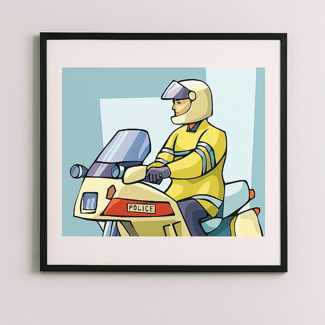 Polizei-Motorrad-Offizier Strafverfolgung Poster (Von Creator hochgeladen)
