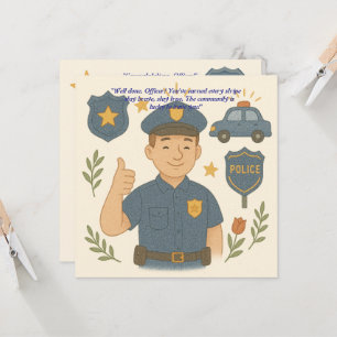 Polizei-Mützen-Gratulationskarte  Einladung