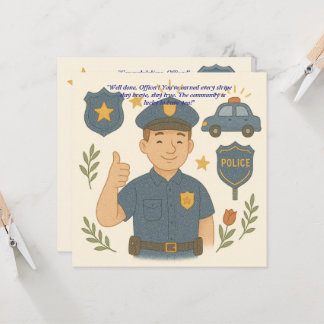 Polizei-Mützen-Gratulationskarte Einladung