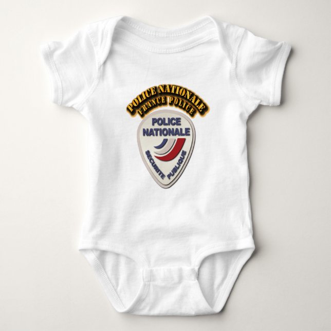 Polizei Nationale Frankreich Polizei mit Text Baby Strampler (Vorderseite)