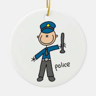 Polizei-Offizier-Strichmännchen Keramikornament