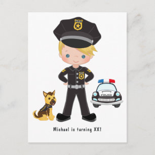 Polizei-Party-Einladung Postkarte