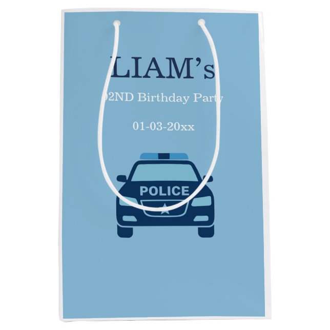 Polizei-Party-Geschenktasche Mittlere Geschenktüte (Vorderseite)