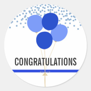 Polizei-Party-Themed Glückwünsche weiß Runder Aufkleber