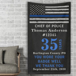 Polizei-Party Thin Blue Line Flaggen Ruhestand Banner