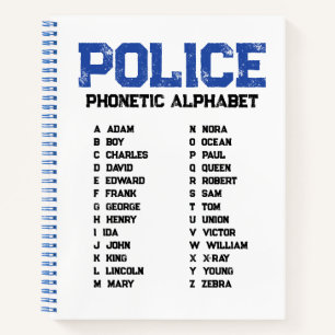Polizei-Phonetik-Alphabet - Spiralblock Notizbuch