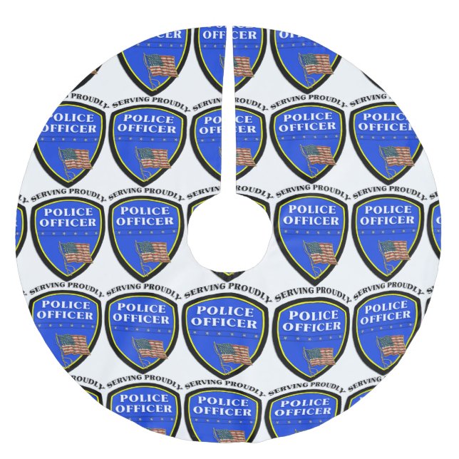 Polizei Polyester Weihnachtsbaumdecke (Vorderseite)