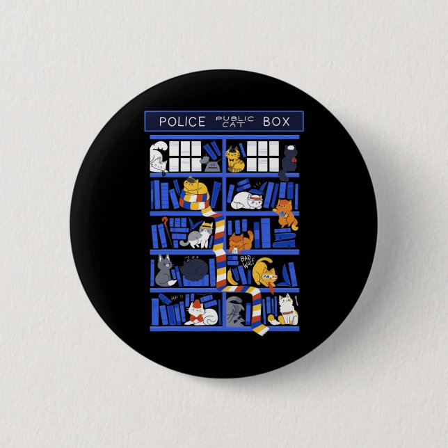 Polizei Public Cat Box Funny Kitten Cat Doctor Lib Button (Vorderseite)