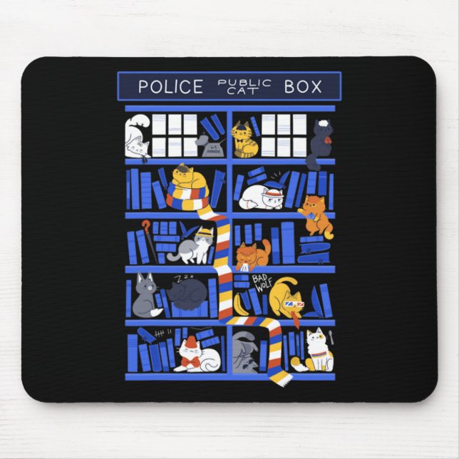 Polizei Public Cat Box Funny Kitten Cat Doctor Lib Mousepad (Vorne)