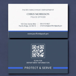 Polizei QR-Code Thin Blue Line Visitenkarte