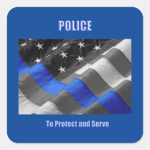 Polizei Quadratischer Aufkleber
