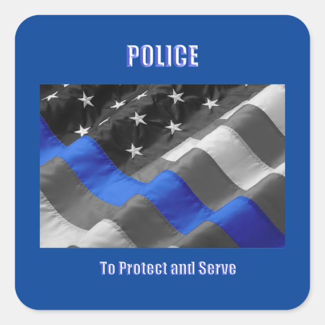 Polizei Quadratischer Aufkleber (Vorderseite)