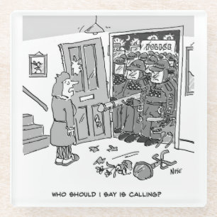 Polizei Raid a Property - Funny Police Theme Glasuntersetzer