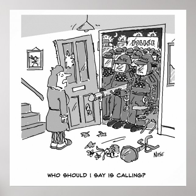 Polizei Raid a Property - Funny Police Theme Poster (Vorne)