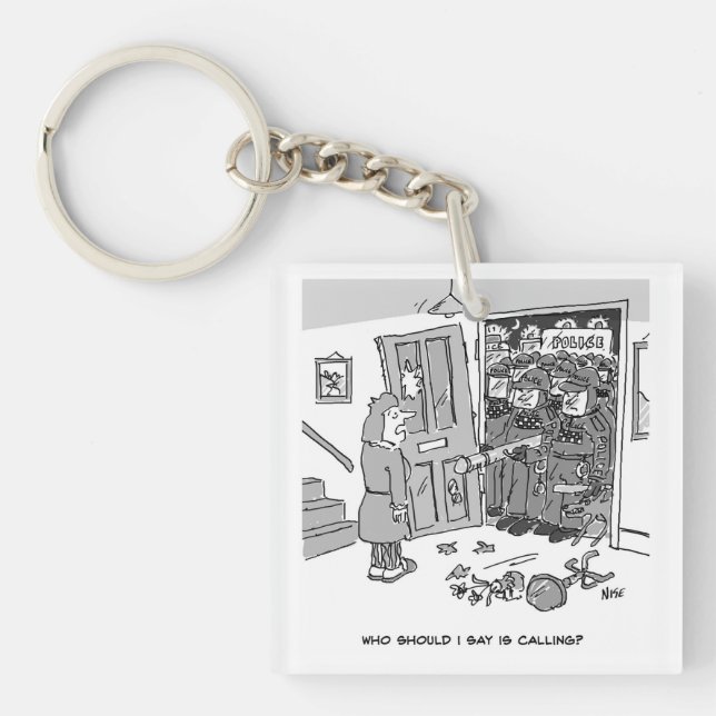 Polizei Raid a Property - Funny Police Theme Schlüsselanhänger (Vorderseite)