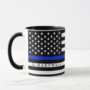 Polizei redete amerikanische Flaggen-individuellen Tasse